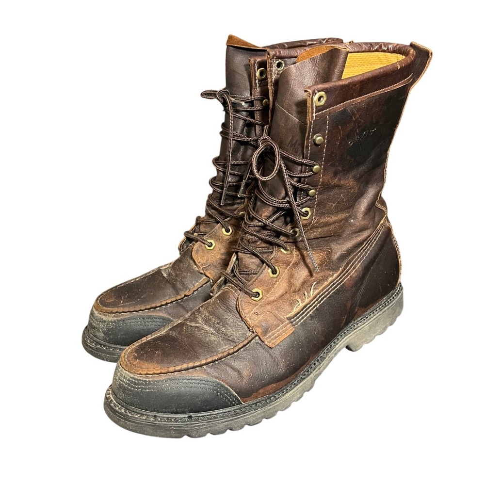 Vintage Orvis Matterhorn Boots Mens 11 D Brown Leather Gore-Tex Waterproof Work
